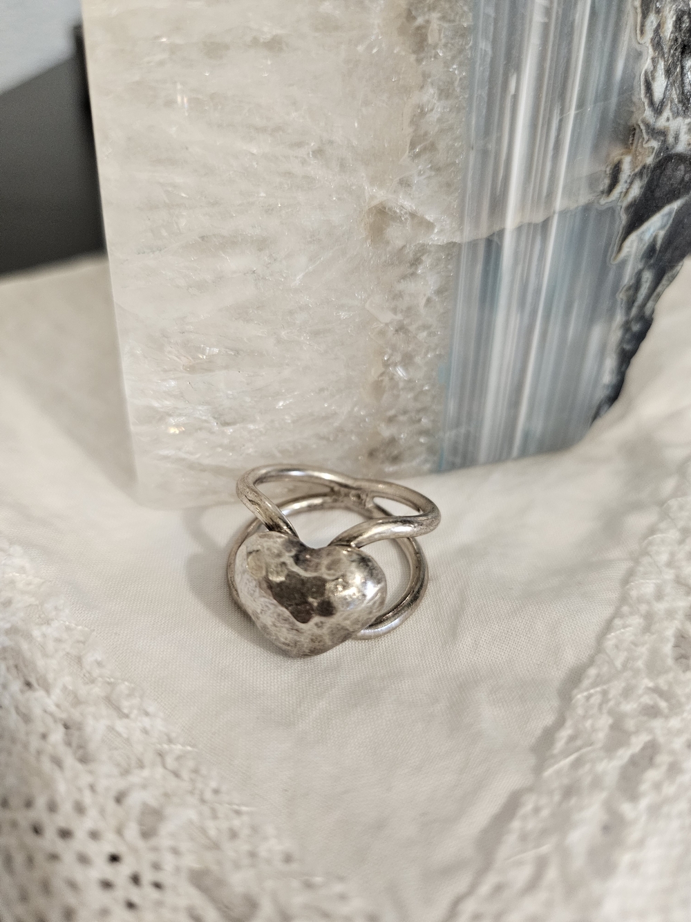 Silver Heart Ring - Polished Silver Women's Ring